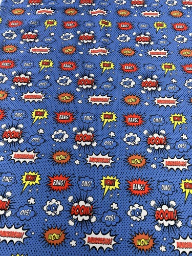 Blue comic print liverpool - blue,