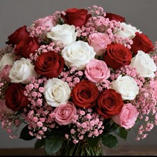 DIY Flower Bouquet Building Blocks Artificial Rose Flowers Building Bricks Decor