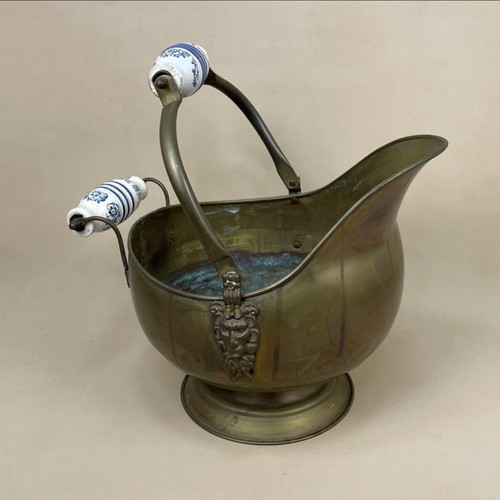 Antique solid brass coal - brass,