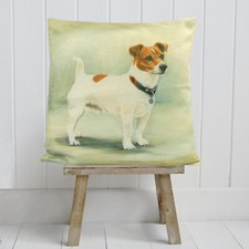 Decorative Jack Russell Cushion Cover Country Cottage Animal Novelty Gift 18"