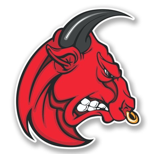 Angry red spanish bull - angry,