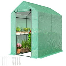 Outsunny Walk in Greenhouse w/Shelves Steeple Grow House 120 x 186 x 190 cm