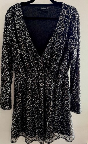 Boohoo black sequin midi dress - boohoo,