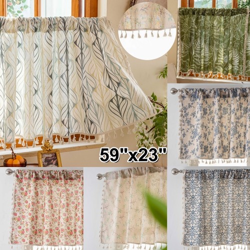 Short floral tassels curtain - tassels,