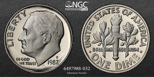 1982 10c roosevelt dime - s,
