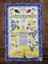 Italia Limoncello Recipe Dish/ Tea Towel Cloth Map English & Italian 100% Cotton