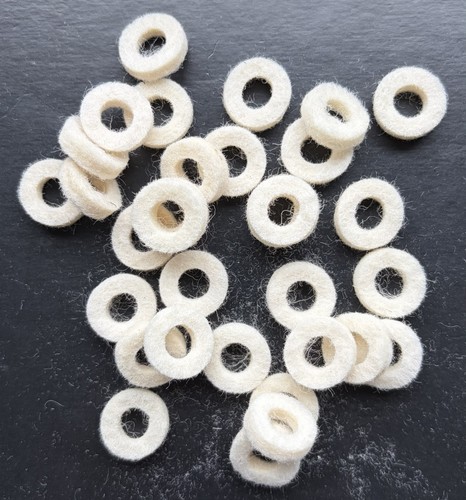 Soft felt washers 5mm - 15.5mm, o/d
