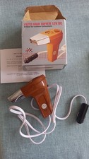 Vintage 1970s 12v Car Travel Mini Hair Dryer Camper Brown/Chrome Prop Travel 