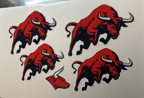 Jumping red bull - red, stickers