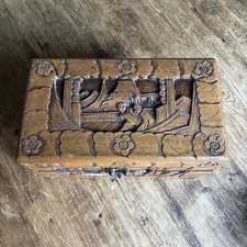 Vintage hand carved camphor - carved,