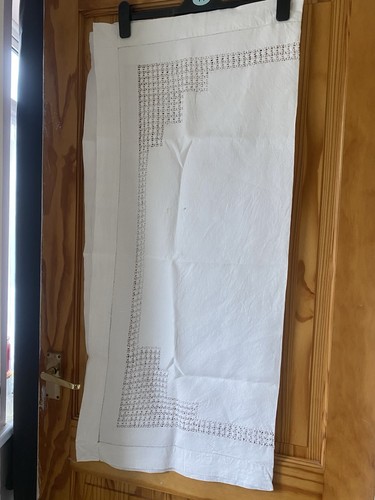 Vintage cotton lace tablecloth - cotton,