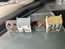 4 Set Vintage WADE Whimsey  Village Porcelain Houses Morgan store front