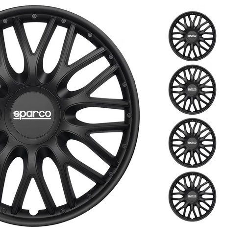Sparco black wheel trims - 14”,