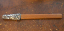 VINTAGE PAGE TURNER LETTER OPENER WOOD WITH CAST MEATAL  HANDLE