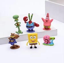 6PCS SpongeBob SquarePant Patrick Star Statue Figure Toy Model Kids Xmas Gift UK