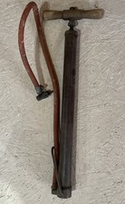 Vintage Bicycle Hand Tire Air Pump Wood Handle Antique 22" Balloon Bike