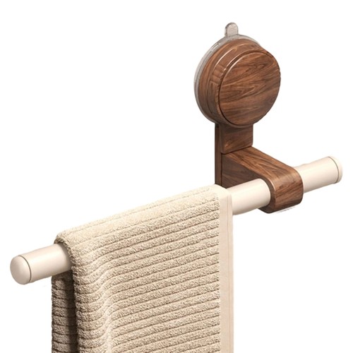 Vintage walnut wood towel rack - vintage,