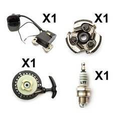 Mini Moto Dirt Bike Pull Start Clutch Black Ignition Coil Spark Plug 47cc 49cc