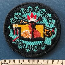 Vintage 1960s BLACK BEAVER COUNCIL Boy Scut PATCH BSA CP Uniform Badge Oklahoma