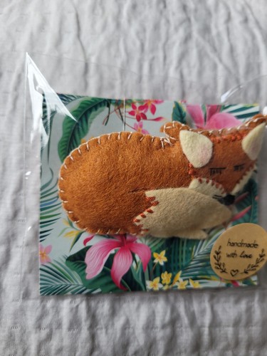 Handmade felt sleeping tan - felt,