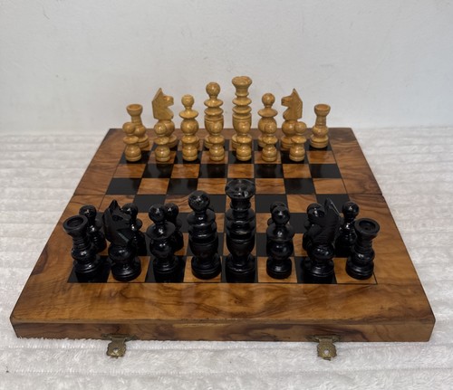Wooden chess set folding - wooden,
