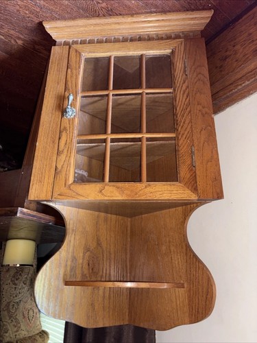 Vintage oak curio - oak,