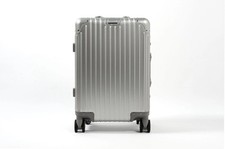 Aluminium Suitcase 55cm Cabin Carry on Premium Spinner Case - Silver