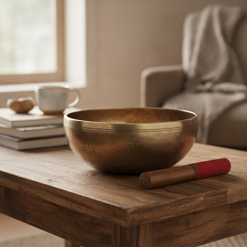 Tibetan singing bowl wooden - singing,