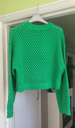 Green crop sweater knit - crop,
