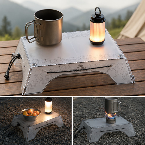 Portable folding camping table - folding,