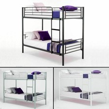 Metal Bunk Bed - Single 3ft - Twin Sleeper Double- Mattress Single