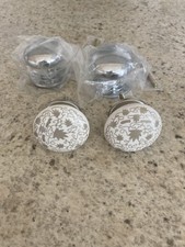 Shabby Chic Door Knobs 2 Chrome & 2 Ceramic  Brand New