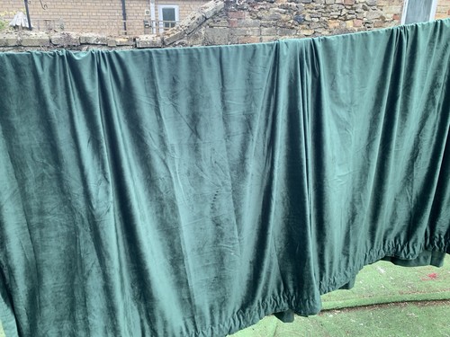 Pair long dark green velvet - dark,