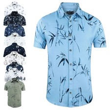 Mens Hawaiian Shirts Aloha Viscose Floral Summer Casual Beach Holiday New Top