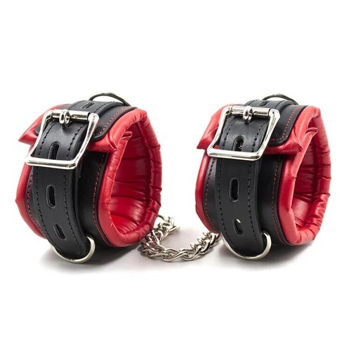 Leather wrist handcuffs - pu,