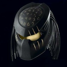 FREE SHIPP PREDATOR HELMET CUSTOM GOLD CRACK AND TEXT ( DOT & ECE CERTIFIED )