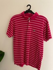 Vintage pink stripped lacoste sport polo shirt size S| SKU 1472