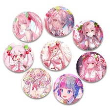 Pink Miku Anime Singer Brooch