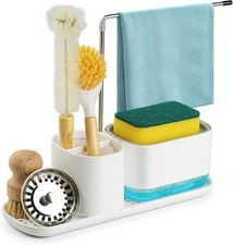Multifunctional Sink Caddy Organiser Sponge/Brush Holder Soap Tray Towel Rail