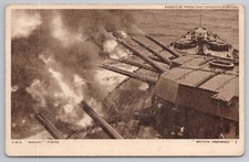 HMS Rodney firing guns Britain