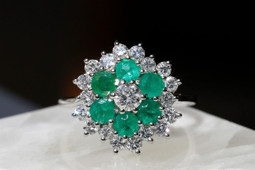 Vintage emerald diamond - emerald, &