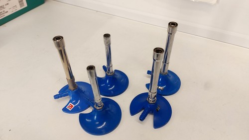 Set five bunsen burners for - five,