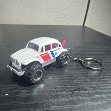 VW Baja Bug White Keychain