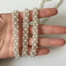 Pearl Beaded Trim Ribbon Chain
