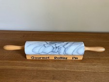 Grey Marble Rolling Pin with wooden cradle "Gourmet Rolling Pin"