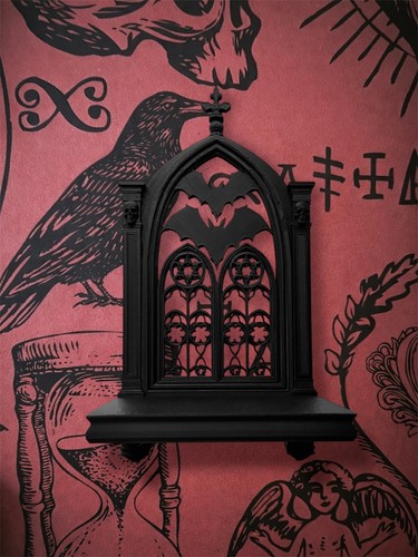 Gothic window wall - window, bat