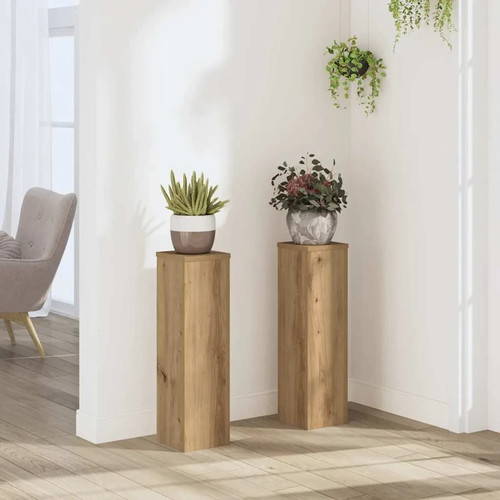 Plant stand 2pcs artisan oak - plant,