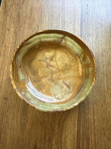 Green banded onyx bowl - banded,