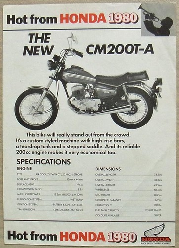 Honda cm200t motorcycle - honda,