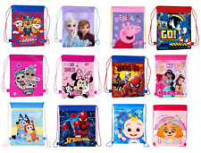 PE Bag Kids Boys Girls Character Swim Shoe Sports School Drawstring Backpack